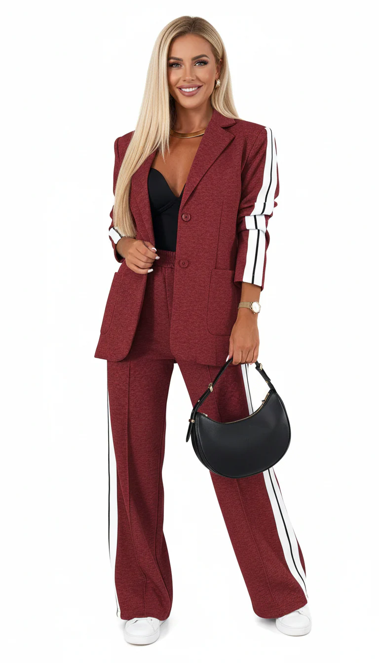 Aila Women's Athleisure Set Emora Nova – Comfortable Striped Tracksuit in Blended Cotton - Image 7