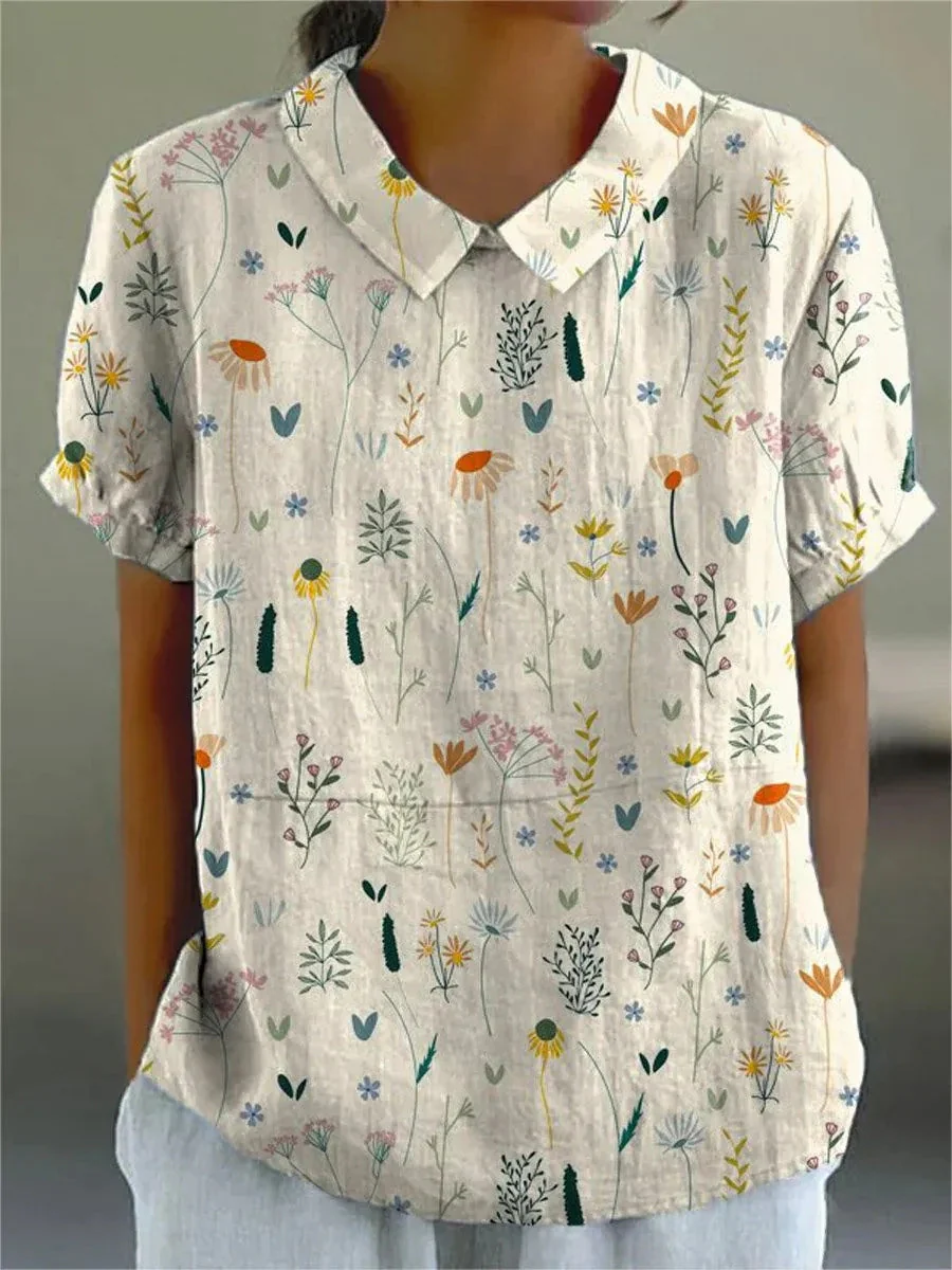 Alina Blouse Femme – Lightweight Blouse with Wildflower Print & Casual Summer Cut