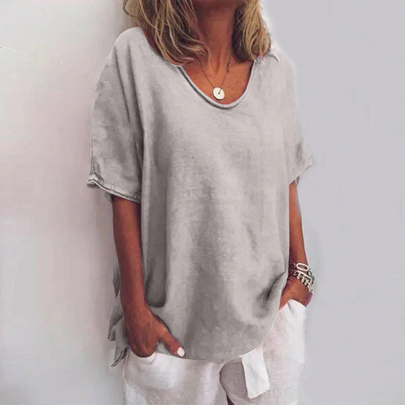 Ana Blouse Femme Classique – Loose Fit Blouse with Short Sleeves for a Casual Look - Image 2