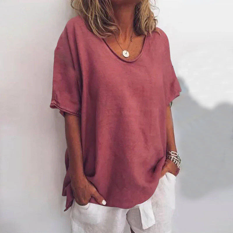 Ana Blouse Femme Classique – Loose Fit Blouse with Short Sleeves for a Casual Look - Image 4