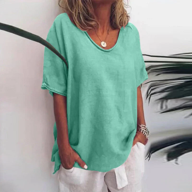 Ana Blouse Femme Classique – Loose Fit Blouse with Short Sleeves for a Casual Look - Image 6
