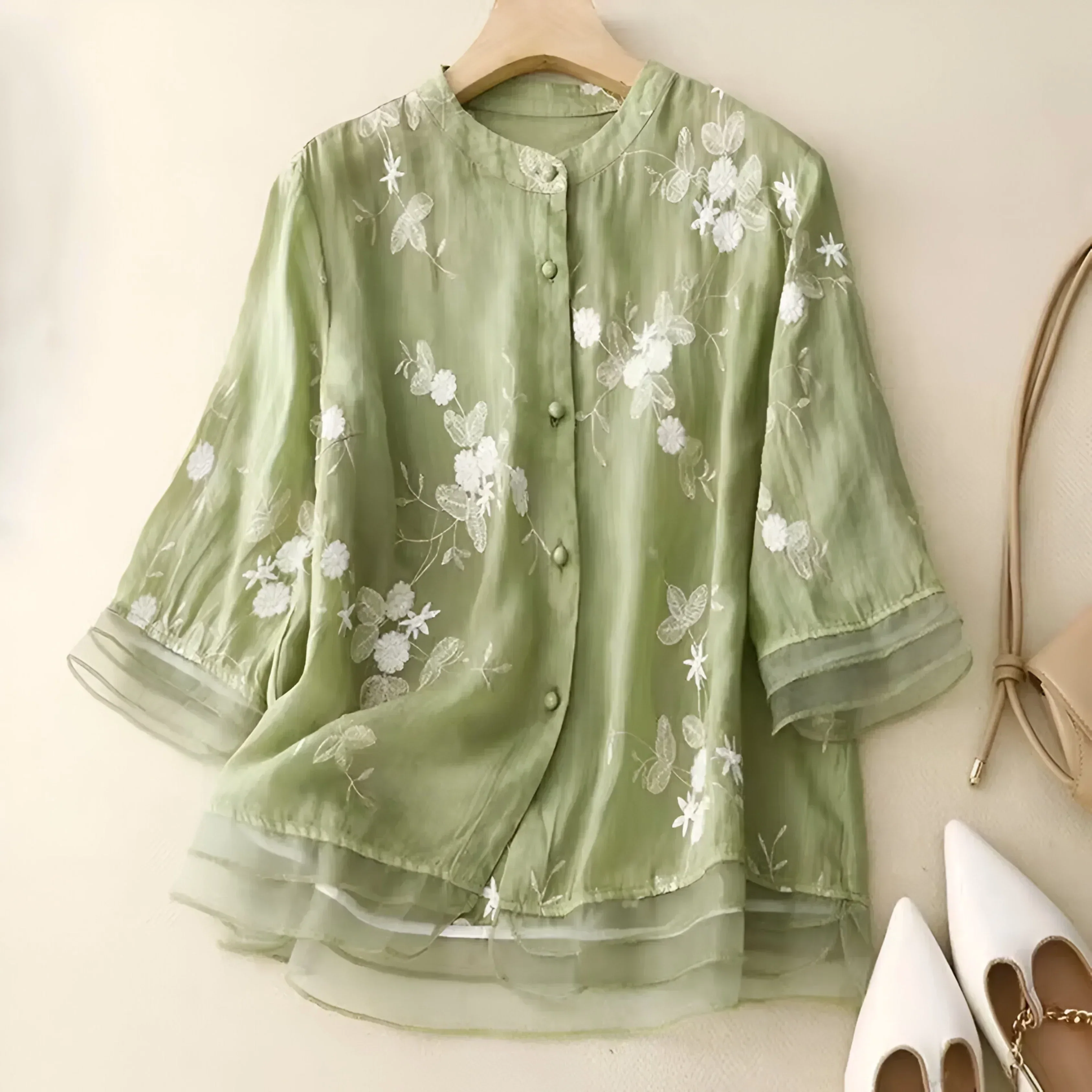 Emily Blouse Femme – Elegant Floral Blouse in Airy Fabric with Classic Cut - Image 5