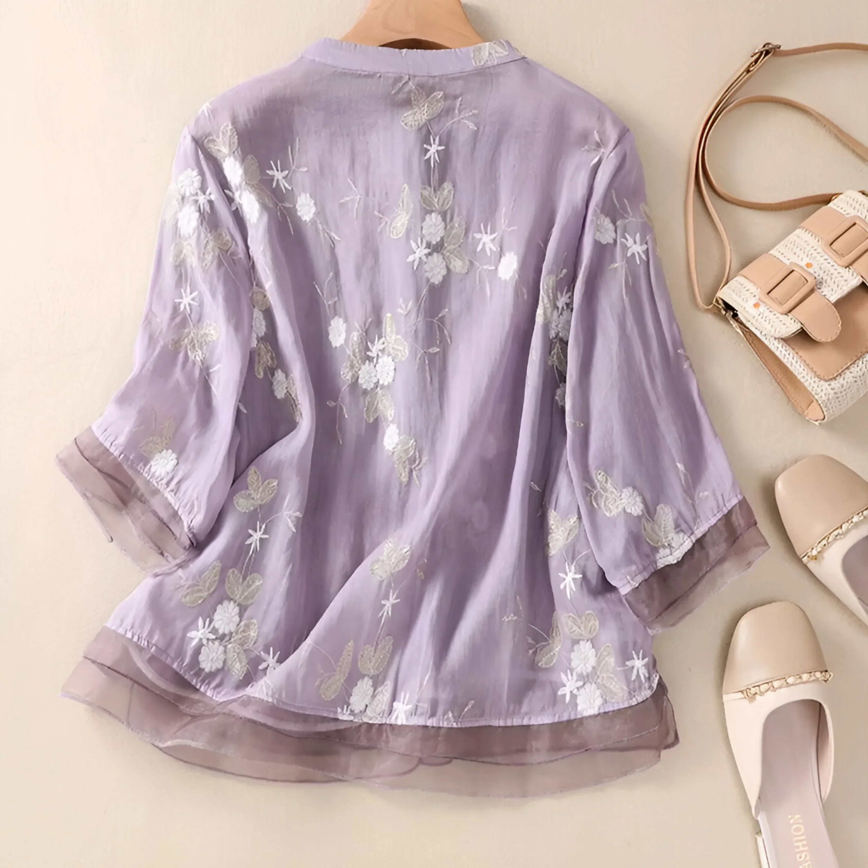 Emily Blouse Femme – Elegant Floral Blouse in Airy Fabric with Classic Cut - Image 6