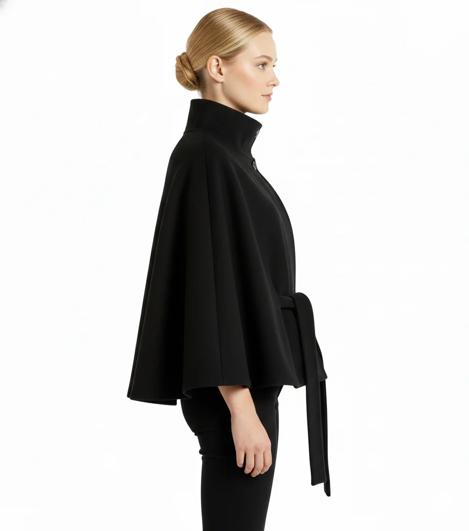 Ivanna Damen Wollmantel – Eleganter Stehkragen mit Abnehmbarem Gürtel & Lässigem Schnitt - Image 10