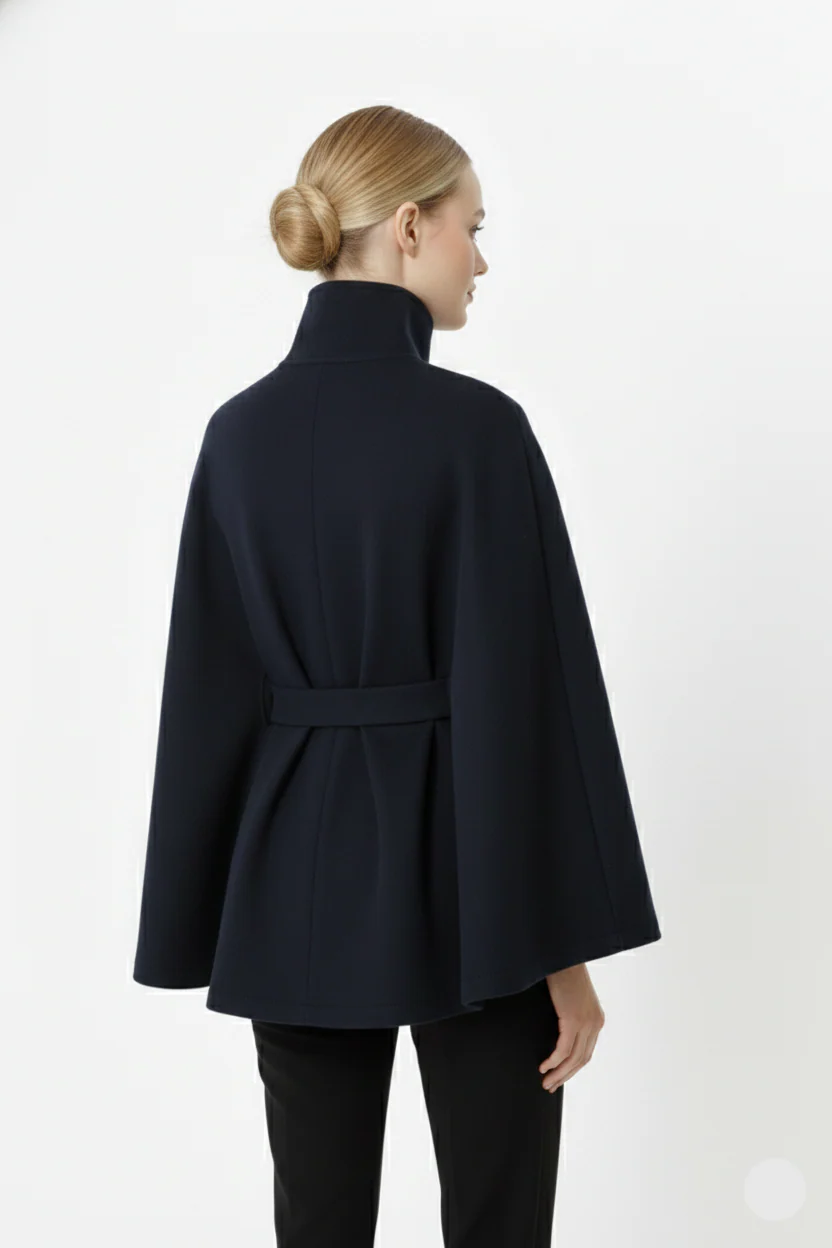 Ivanna Damen Wollmantel – Eleganter Stehkragen mit Abnehmbarem Gürtel & Lässigem Schnitt - Image 16