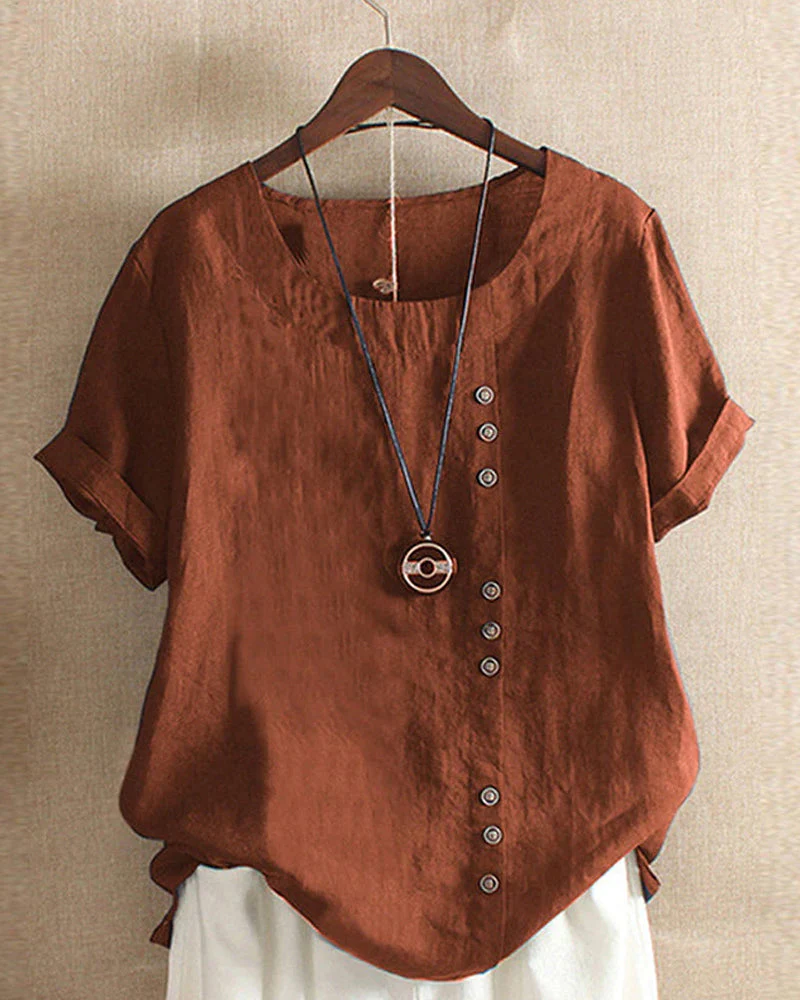 Lena Damen Bluse – Leichte Leinenbluse mit Knöpfen & Natürlichem Look - Image 3