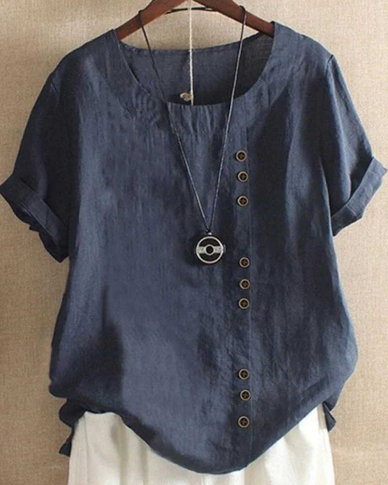 Lena Damen Bluse – Leichte Leinenbluse mit Knöpfen & Natürlichem Look - Image 4