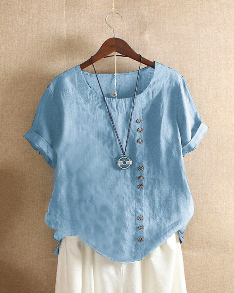 Lena Damen Bluse – Leichte Leinenbluse mit Knöpfen & Natürlichem Look - Image 5