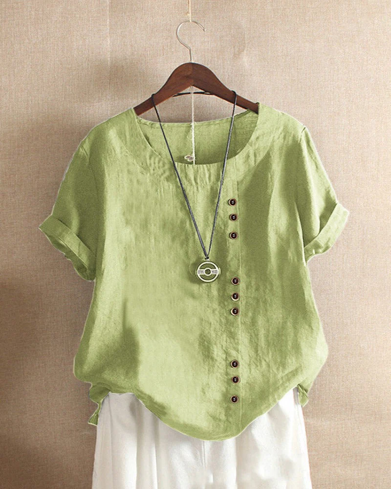 Lena Damen Bluse – Leichte Leinenbluse mit Knöpfen & Natürlichem Look - Image 6