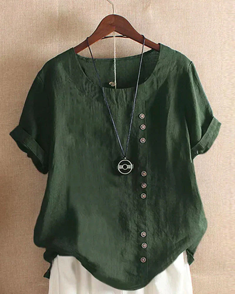 Lena Damen Bluse – Leichte Leinenbluse mit Knöpfen & Natürlichem Look - Image 7