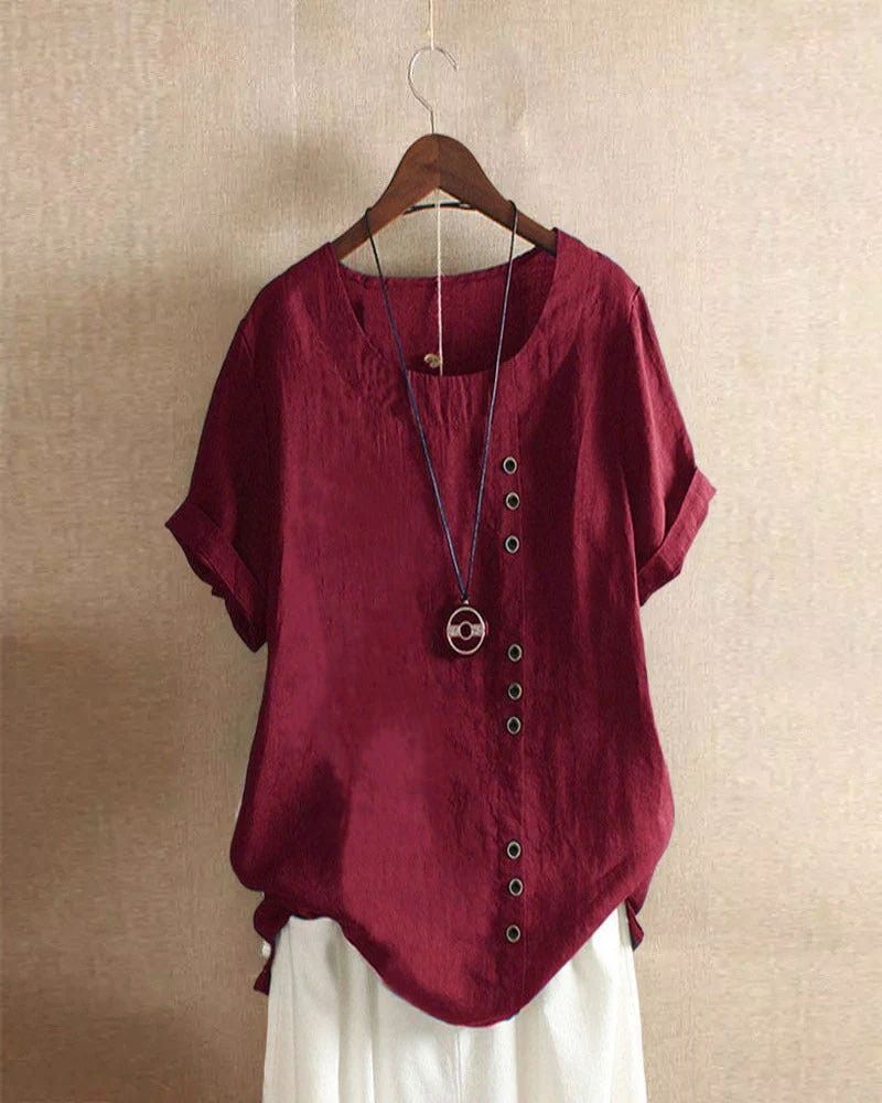 Lena Damen Bluse – Leichte Leinenbluse mit Knöpfen & Natürlichem Look - Image 8