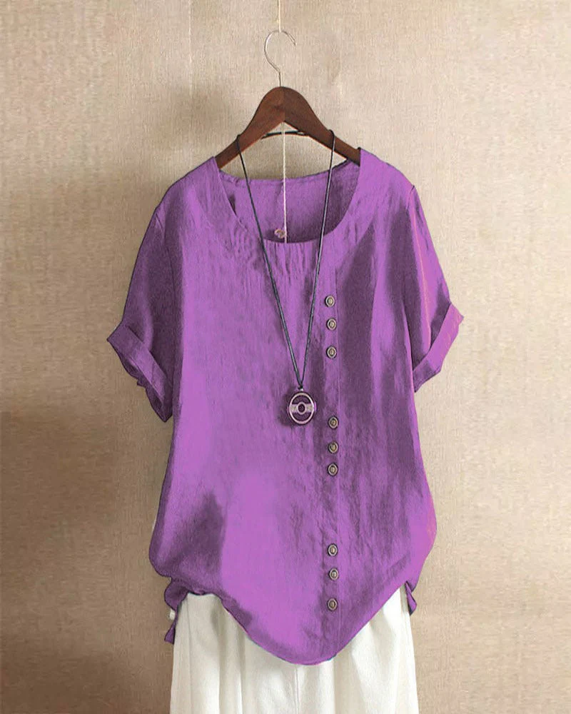 Lena Damen Bluse – Leichte Leinenbluse mit Knöpfen & Natürlichem Look - Image 9