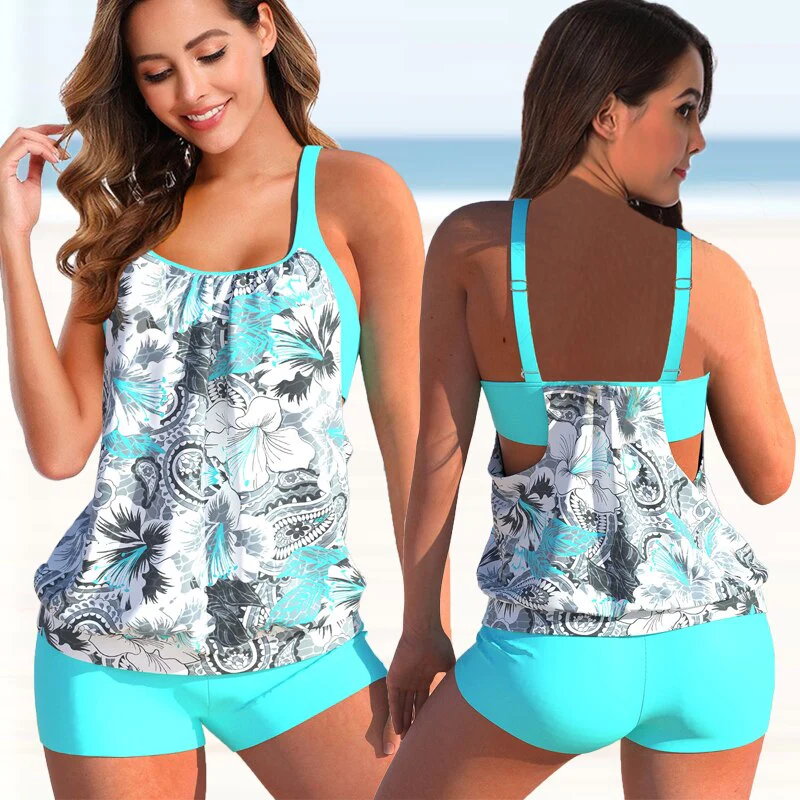Liana Ensemble Tankini Woman – Floral Top & Leopard Bottom, Comfort and Summer Style - Image 5