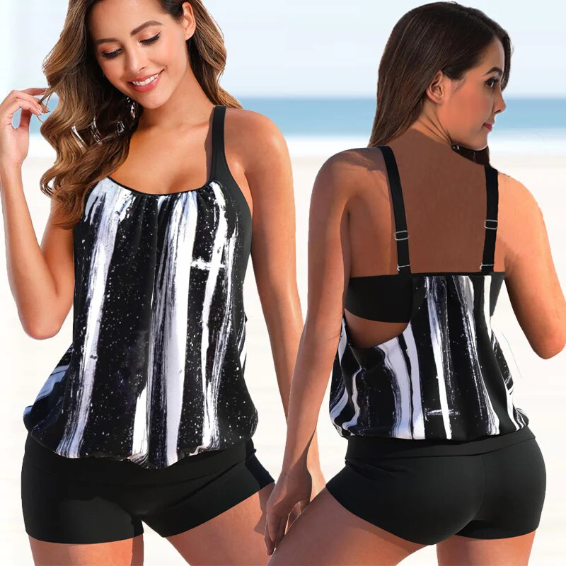 Liana Ensemble Tankini Woman – Floral Top & Leopard Bottom, Comfort and Summer Style - Image 6