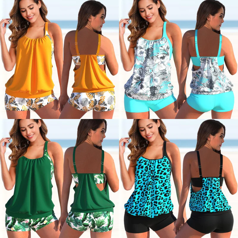 Liana Ensemble Tankini Woman – Floral Top & Leopard Bottom, Comfort and Summer Style - Image 7
