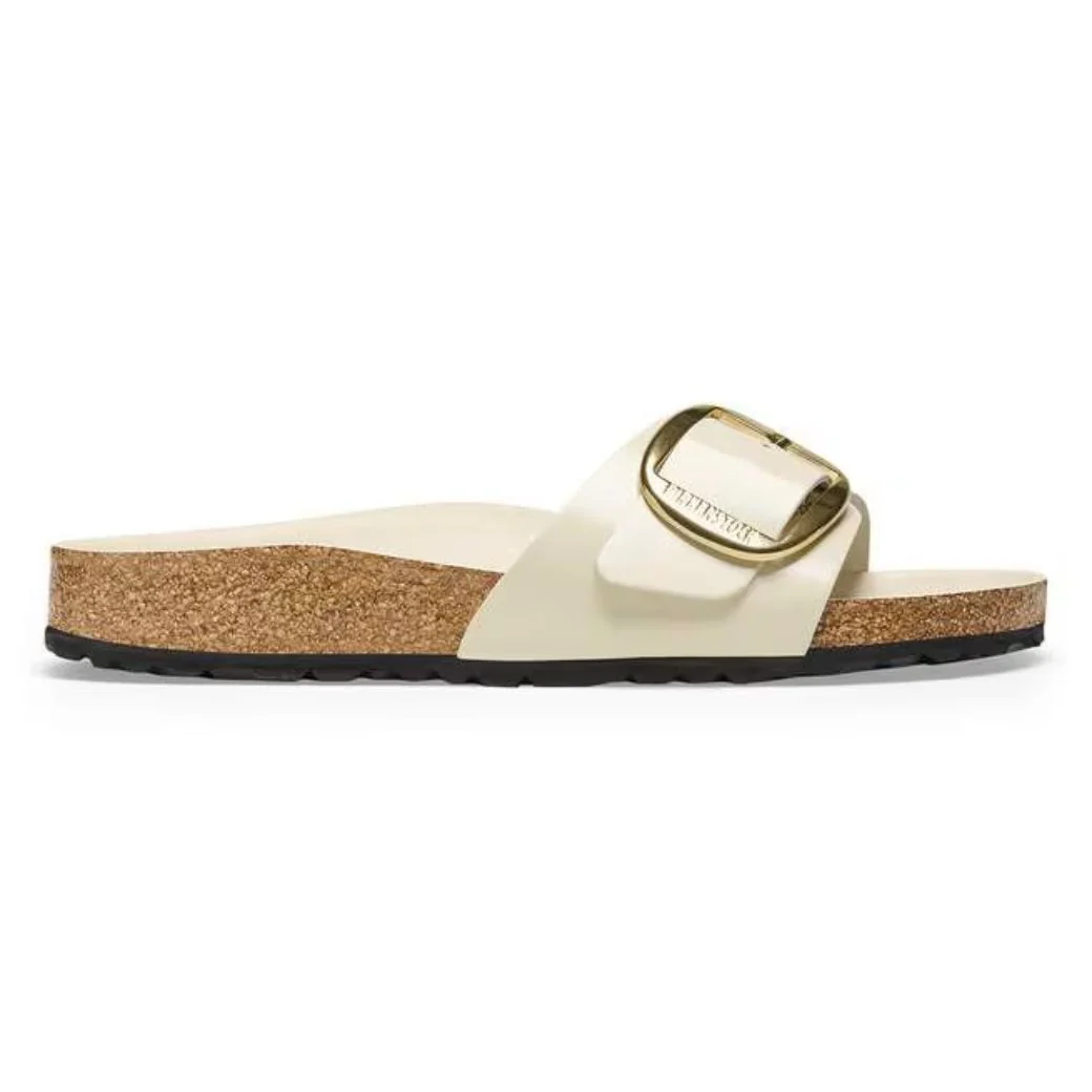 Madrid Big Buckle Damen Sandale aus Lackleder | Edle Designer Pantolette mit Korkfußbett - Image 11