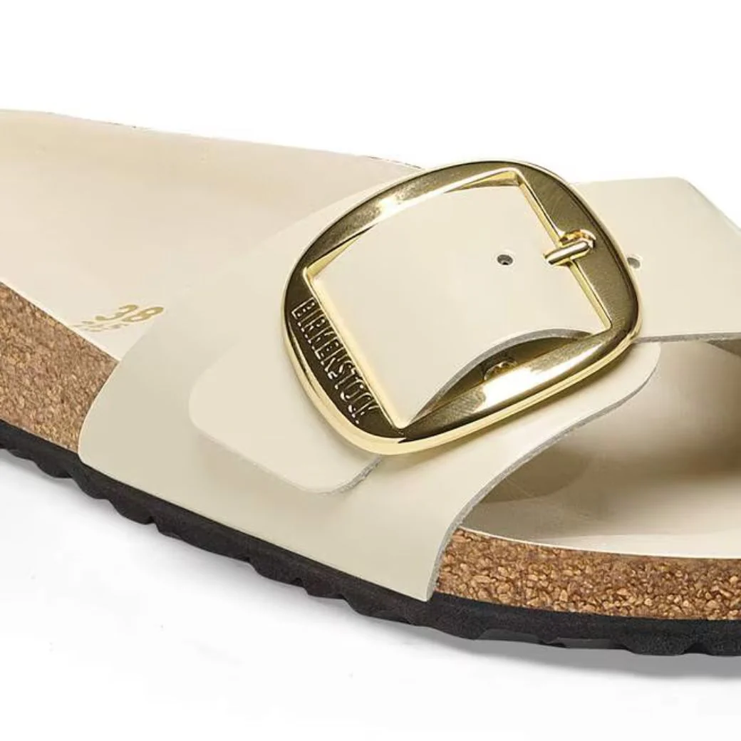 Madrid Big Buckle Damen Sandale aus Lackleder | Edle Designer Pantolette mit Korkfußbett - Image 12