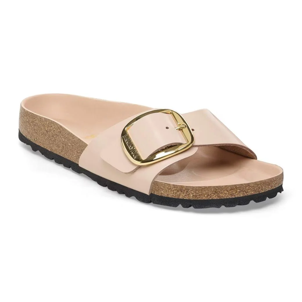 Madrid Big Buckle Damen Sandale aus Lackleder | Edle Designer Pantolette mit Korkfußbett - Image 14