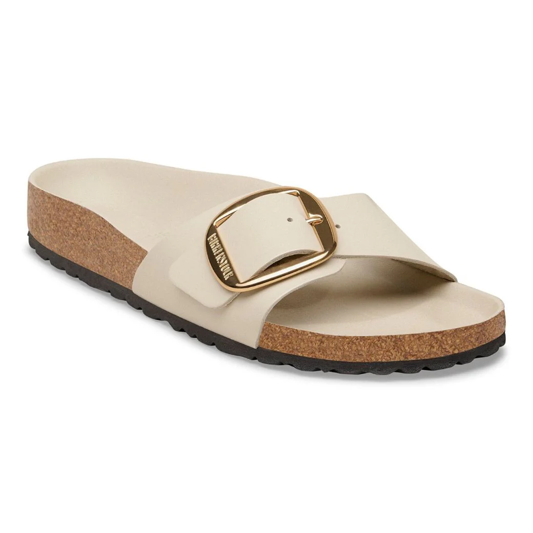 Madrid Big Buckle Damen Sandale aus Lackleder | Edle Designer Pantolette mit Korkfußbett - Image 2