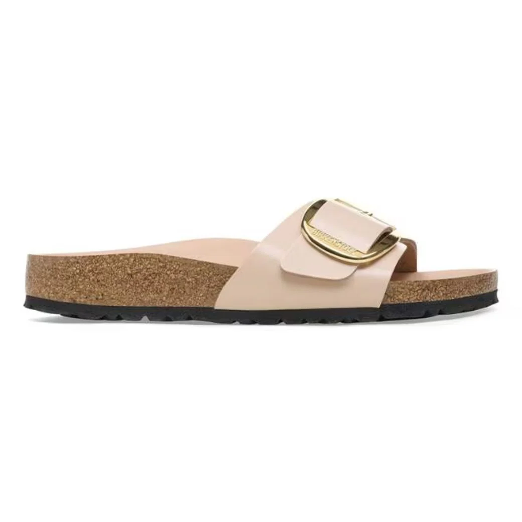 Madrid Big Buckle Damen Sandale aus Lackleder | Edle Designer Pantolette mit Korkfußbett - Image 20