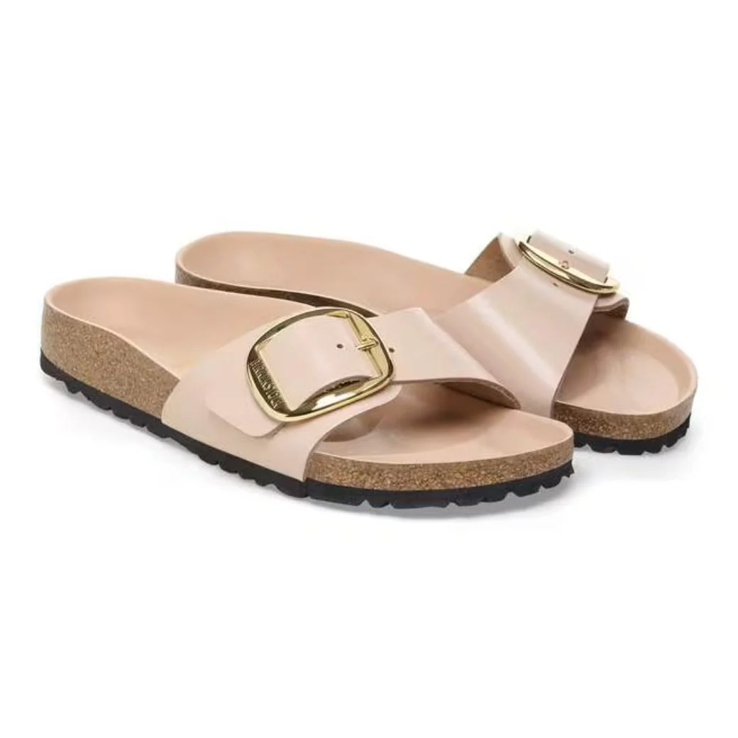 Madrid Big Buckle Damen Sandale aus Lackleder | Edle Designer Pantolette mit Korkfußbett - Image 21