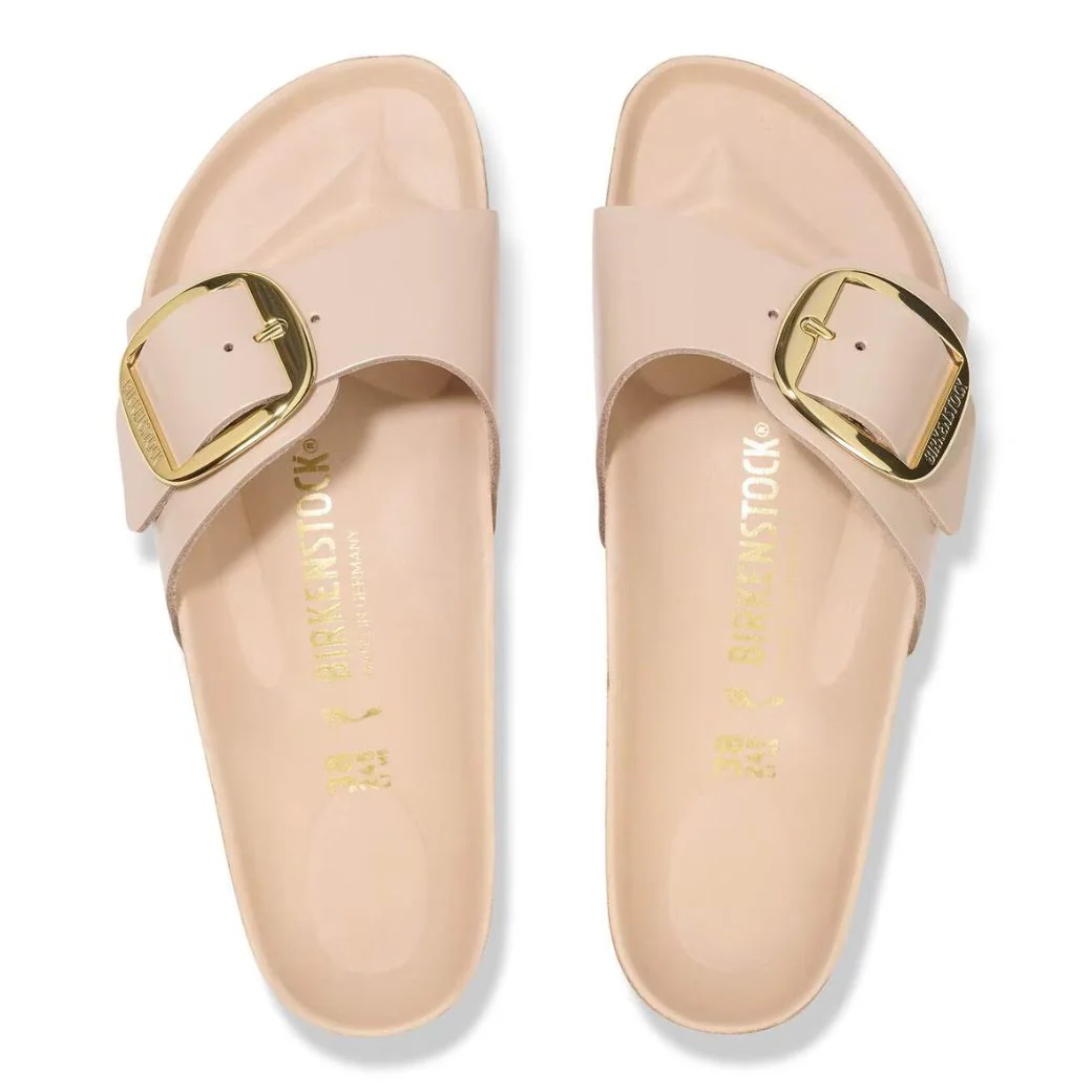 Madrid Big Buckle Damen Sandale aus Lackleder | Edle Designer Pantolette mit Korkfußbett - Image 22