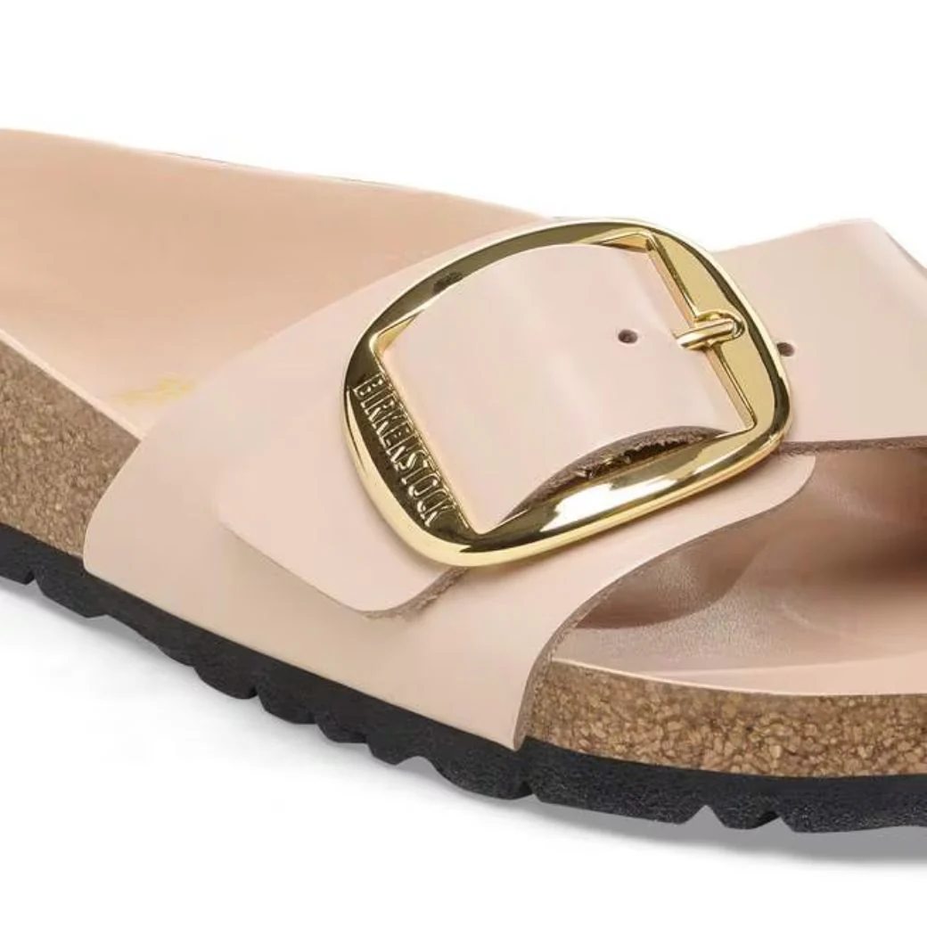 Madrid Big Buckle Damen Sandale aus Lackleder | Edle Designer Pantolette mit Korkfußbett - Image 23