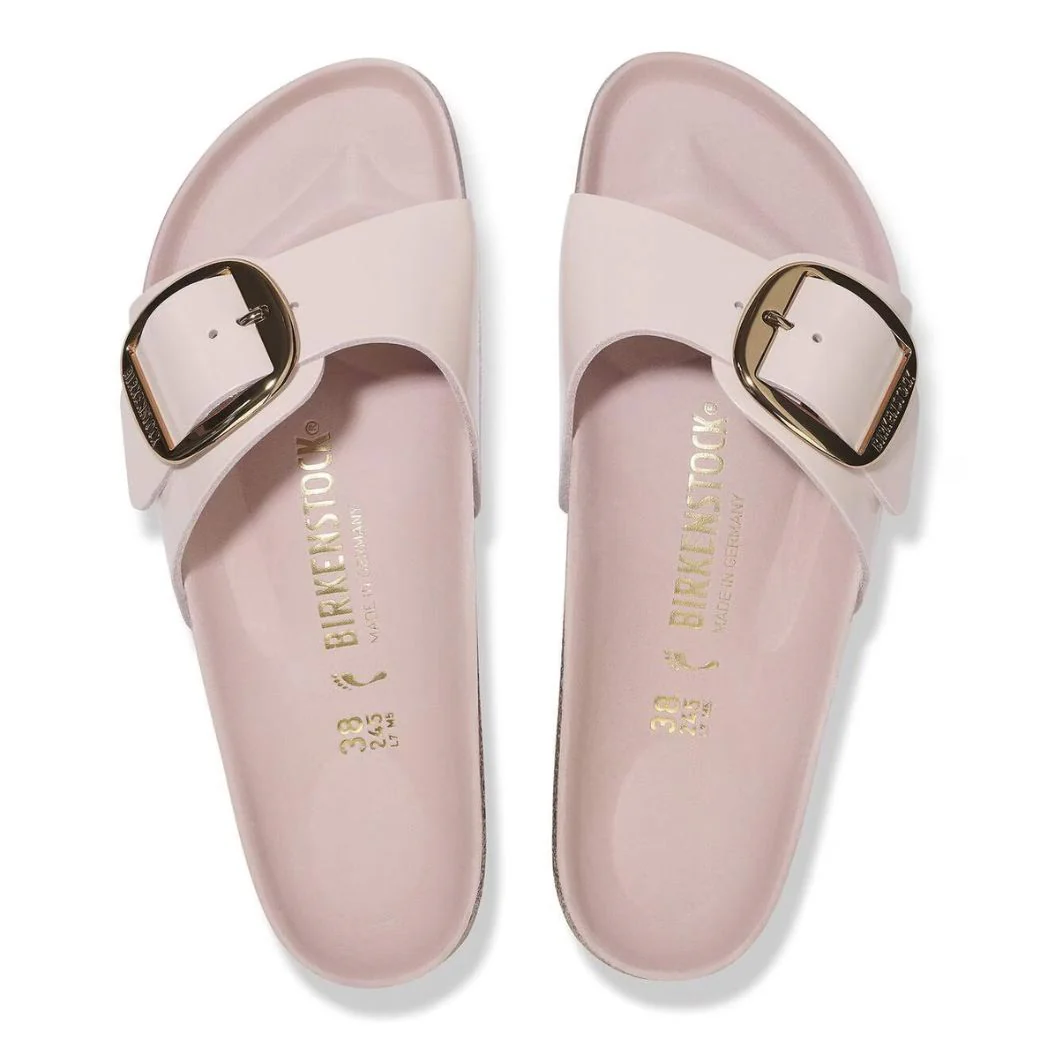Madrid Big Buckle Damen Sandale aus Lackleder | Edle Designer Pantolette mit Korkfußbett - Image 25