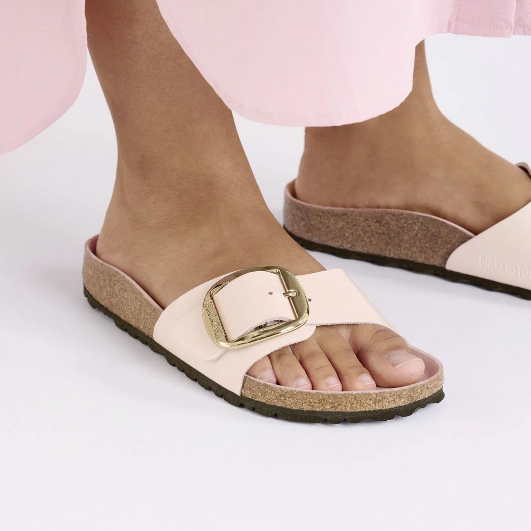Madrid Big Buckle Damen Sandale aus Lackleder | Edle Designer Pantolette mit Korkfußbett - Image 27