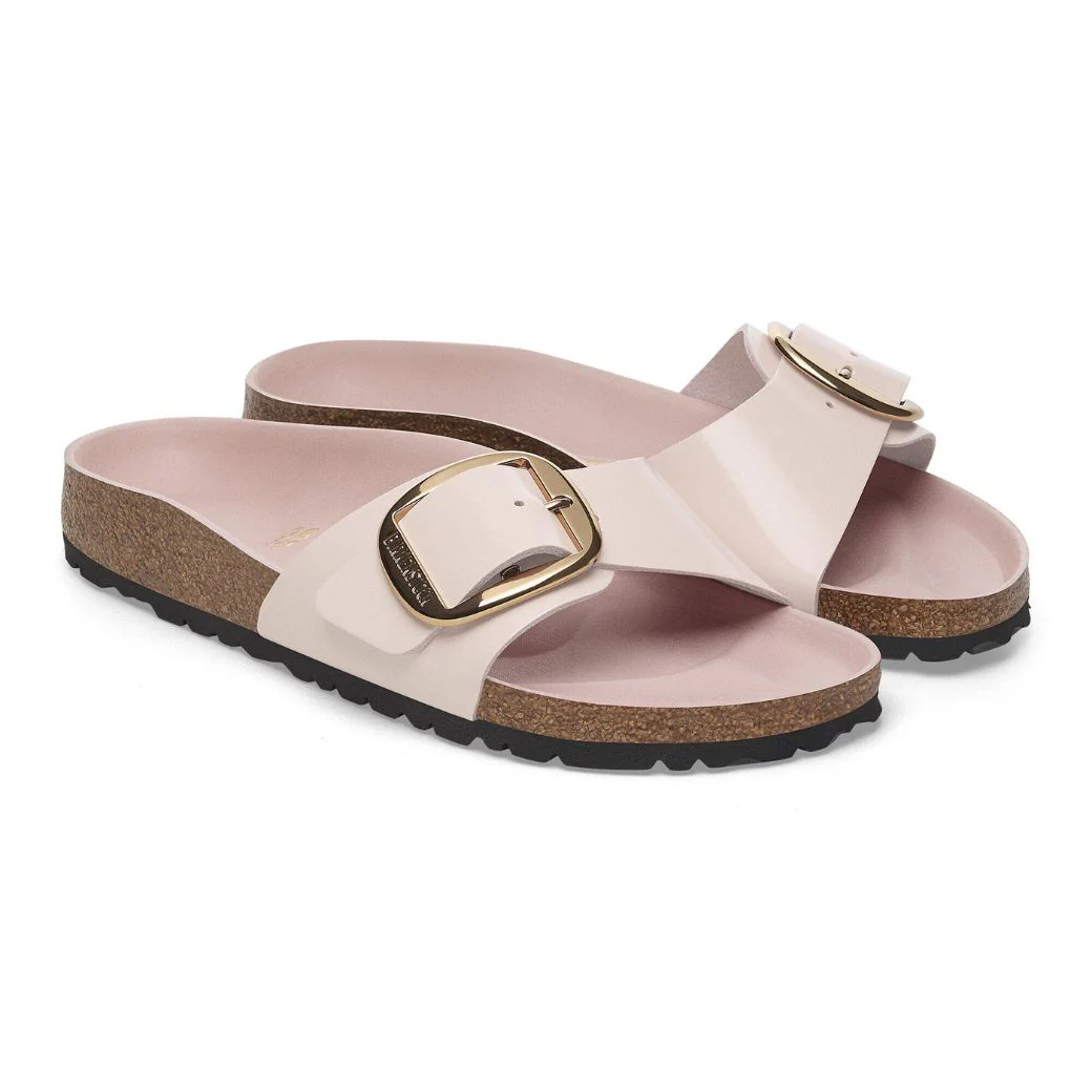 Madrid Big Buckle Damen Sandale aus Lackleder | Edle Designer Pantolette mit Korkfußbett - Image 29