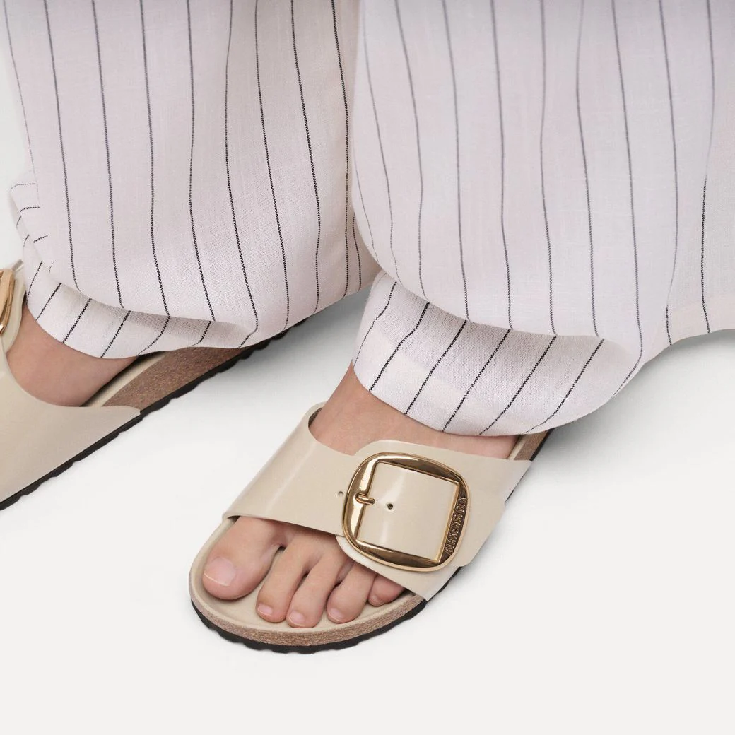 Madrid Big Buckle Damen Sandale aus Lackleder | Edle Designer Pantolette mit Korkfußbett - Image 35