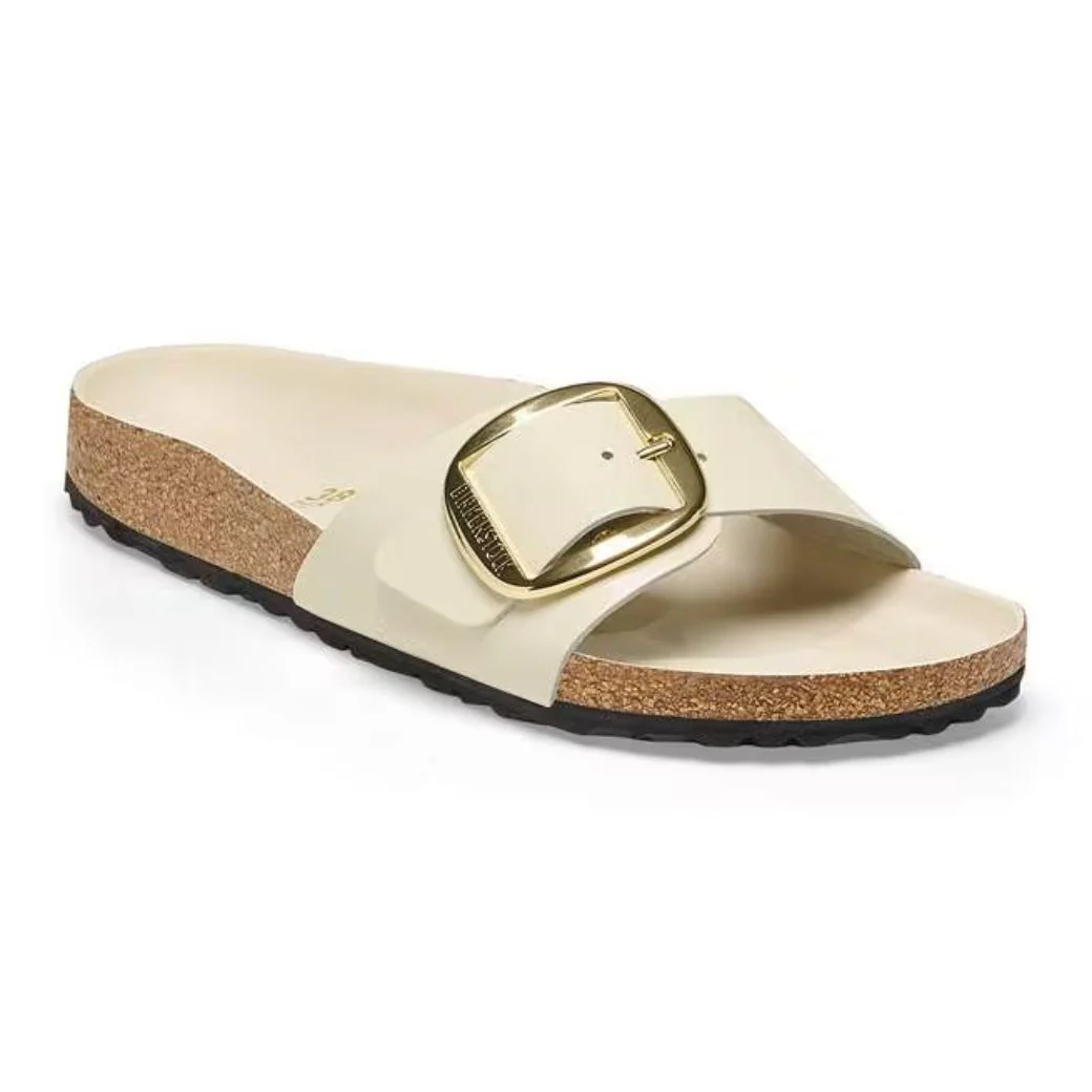 Madrid Big Buckle Damen Sandale aus Lackleder | Edle Designer Pantolette mit Korkfußbett - Image 5