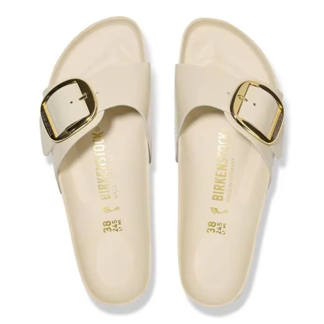 Madrid Big Buckle Damen Sandale aus Lackleder | Edle Designer Pantolette mit Korkfußbett - Image 9