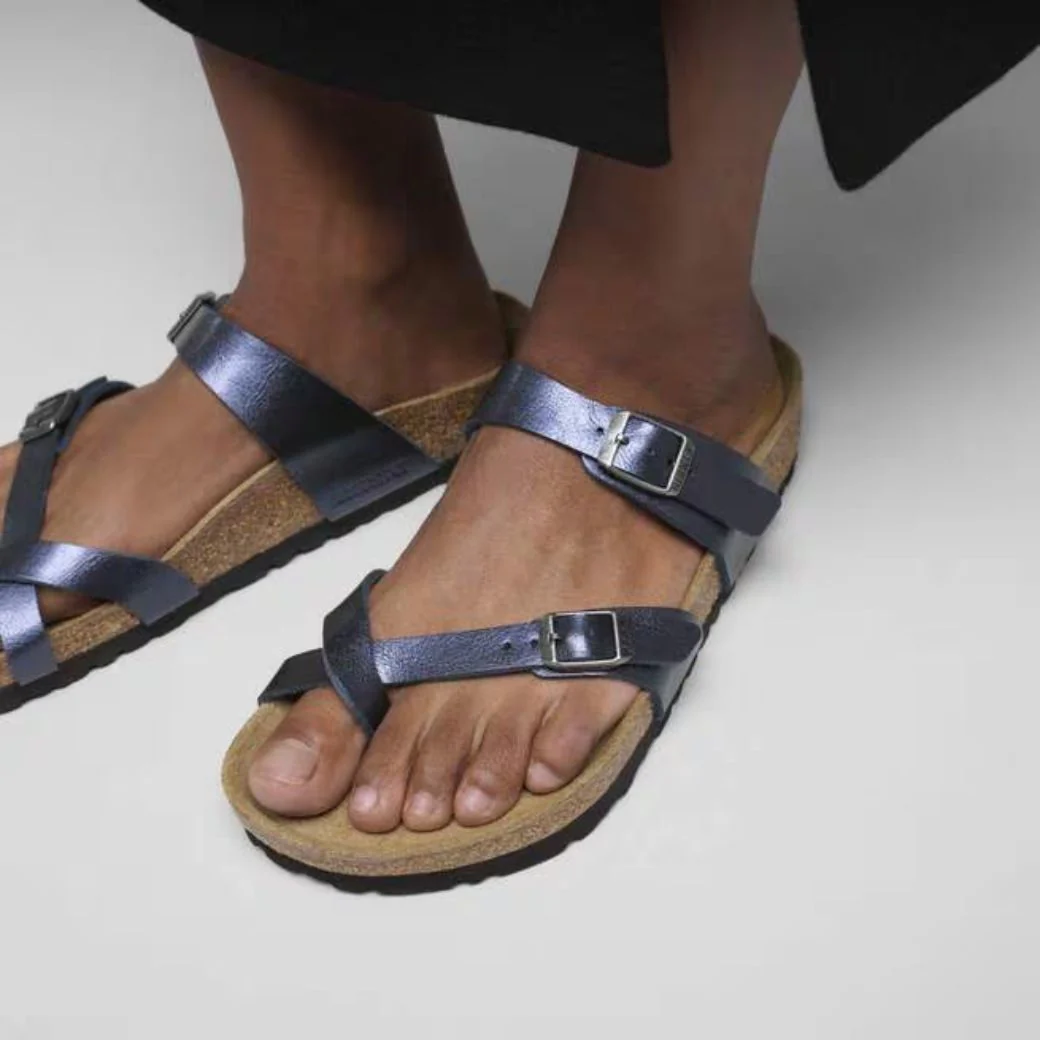 Mayari Damen Sandalen Birko-Flor | Bequeme Zehensteg Sandalen mit Korkfußbett - Image 12