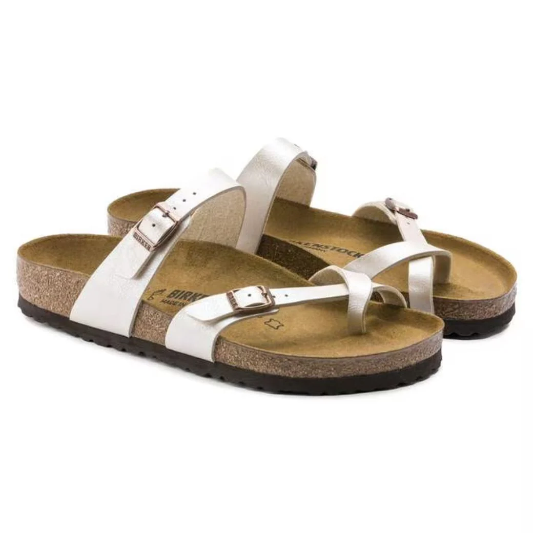 Mayari Damen Sandalen Birko-Flor | Bequeme Zehensteg Sandalen mit Korkfußbett - Image 24