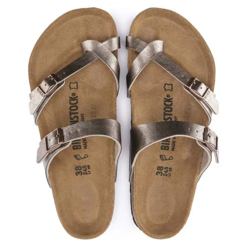 Mayari Damen Sandalen Birko-Flor | Bequeme Zehensteg Sandalen mit Korkfußbett - Image 4