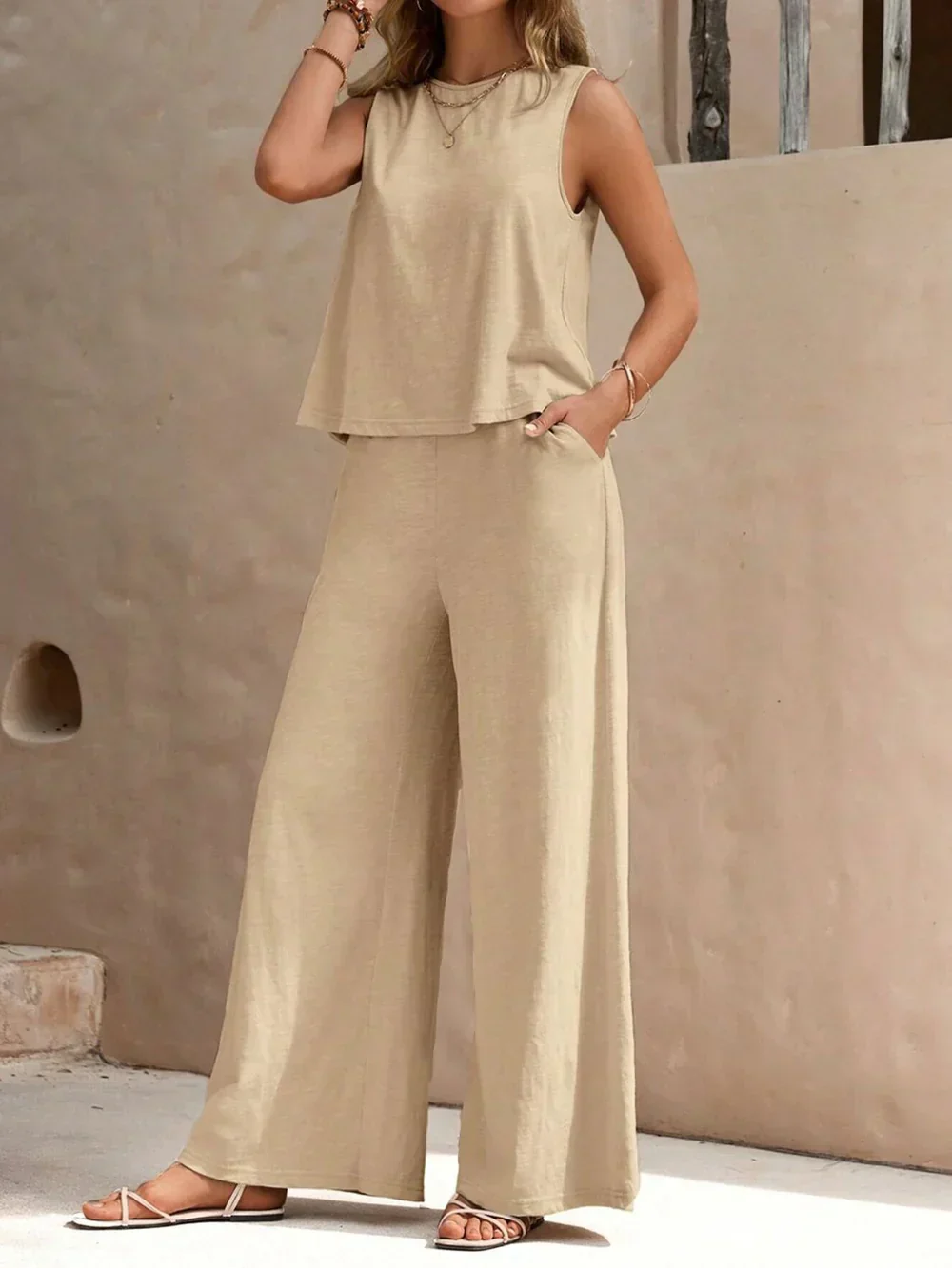 Molly Damen Sommer Set – 2-Teiliges Outfit mit Lässigem Oberteil und Fließender Hose - Image 8