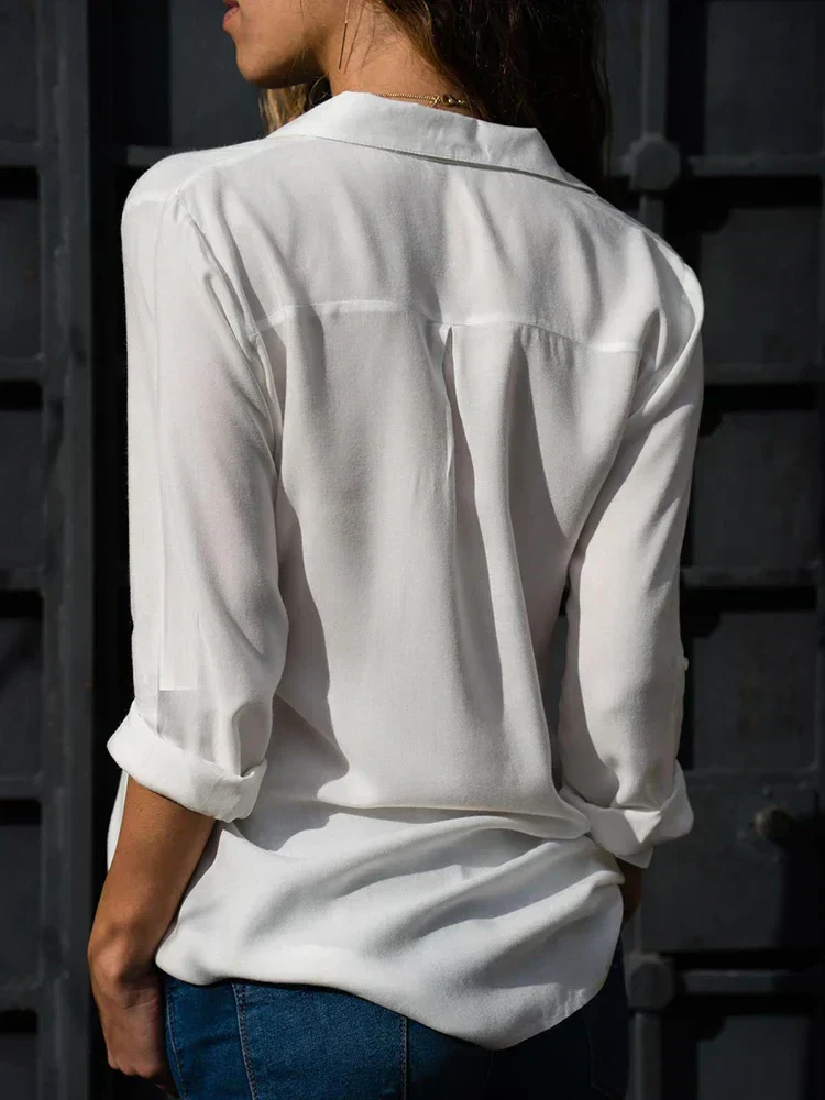 Nevaeh Chemise Woman – Elegant Fluid Blouse with Classic Cut & Lightweight Fabric - Image 9