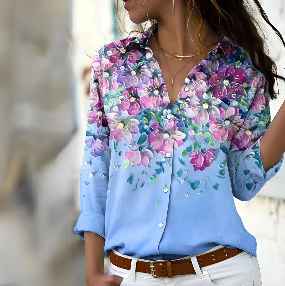 Norina Blouse Femme – Lightweight Blouse with Trendy Print, Loose Fit & Soft Fabric - Image 5