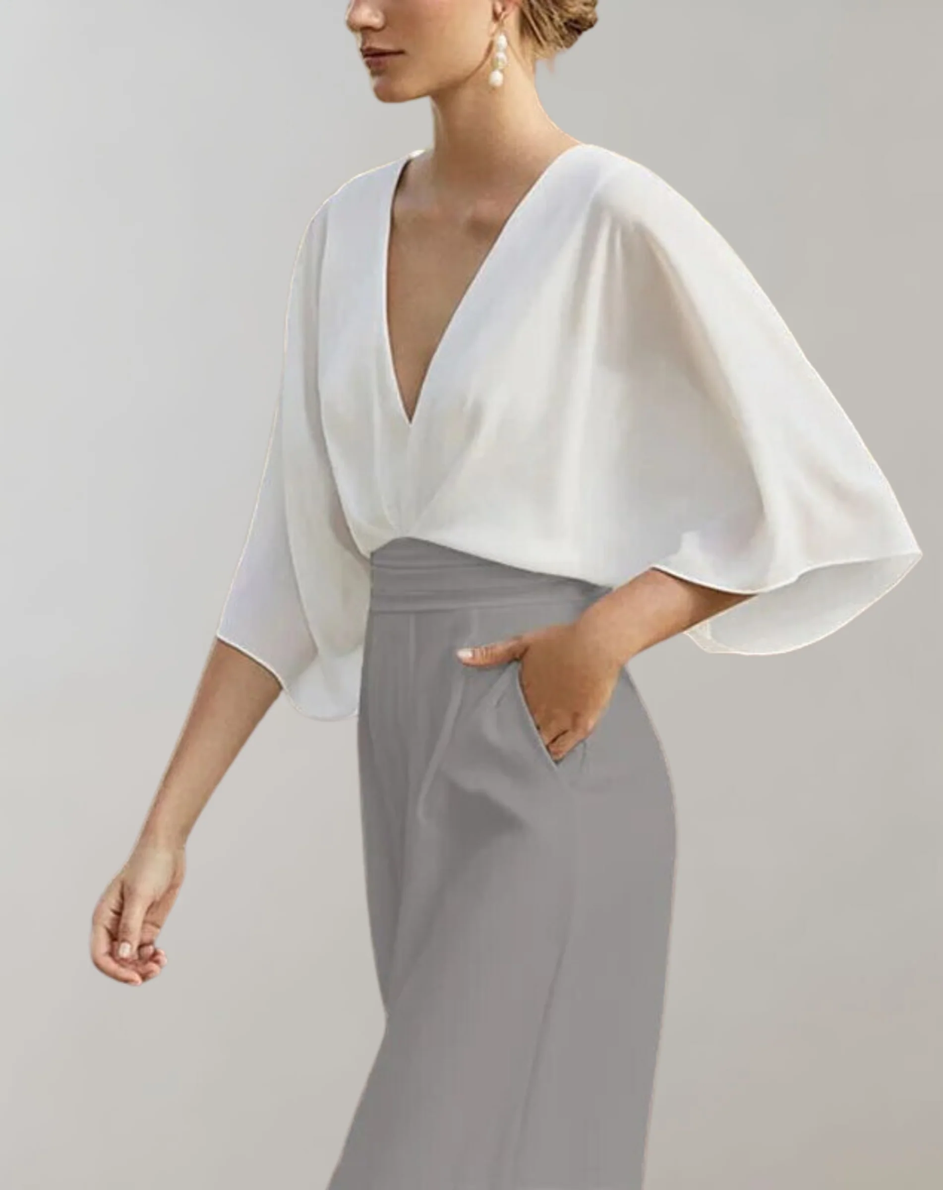 Suzette Women's Jumpsuit – Elegant Jumpsuit with Deep V-Neck & Wide Legs for a Refined Look - Image 10