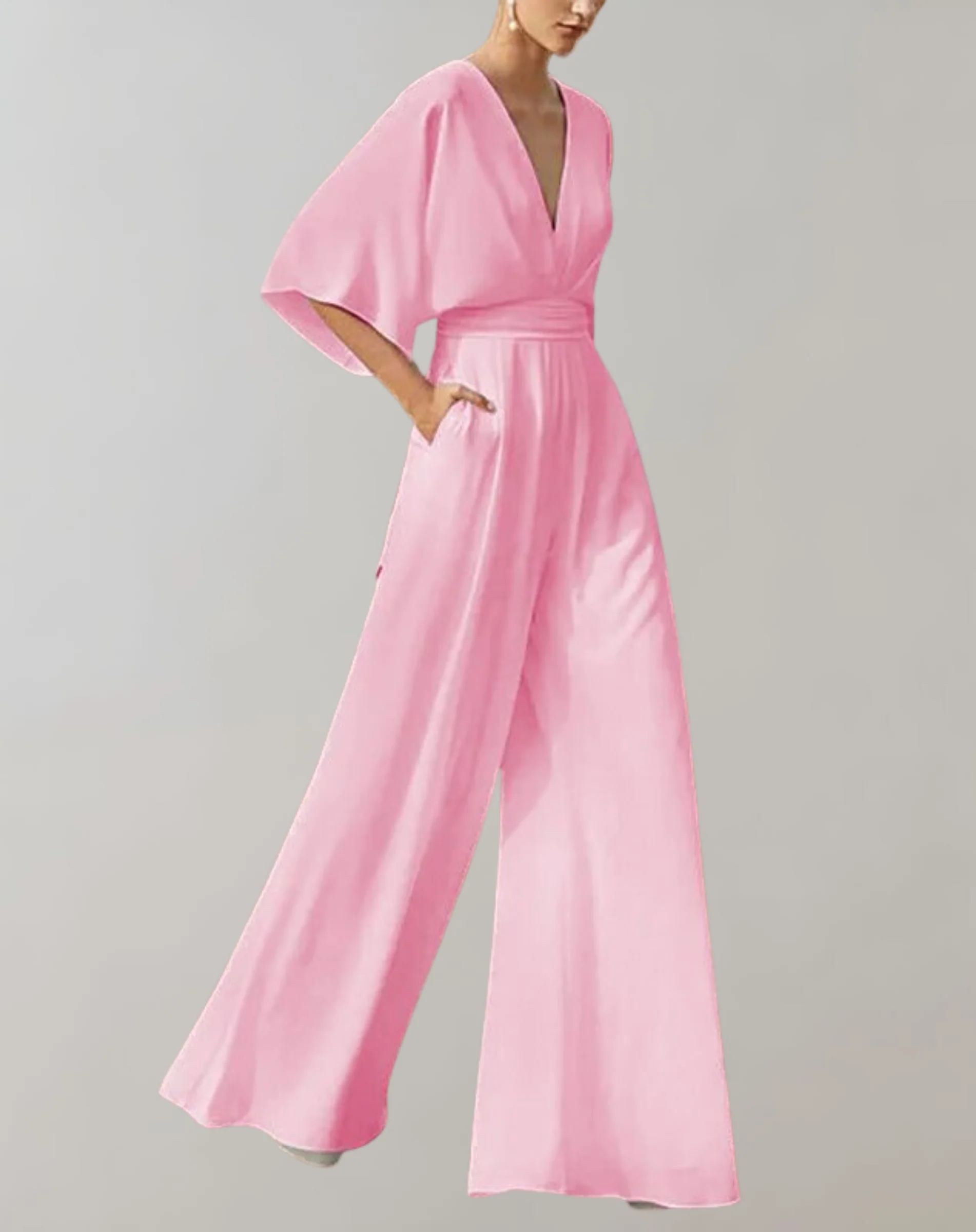 Suzette Women's Jumpsuit – Elegant Jumpsuit with Deep V-Neck & Wide Legs for a Refined Look - Image 7