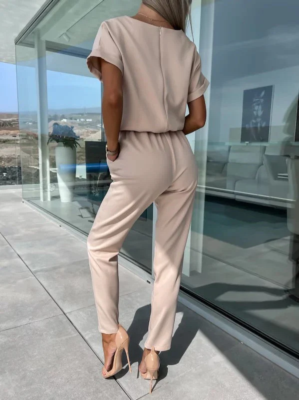 Tessa Elegant Women's Jumpsuit – Chic Short Sleeve Outfit for Summer & Casual Occasions - Image 7