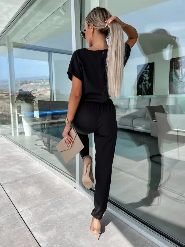 Tessa Elegant Women's Jumpsuit – Chic Short Sleeve Outfit for Summer & Casual Occasions - Image 8